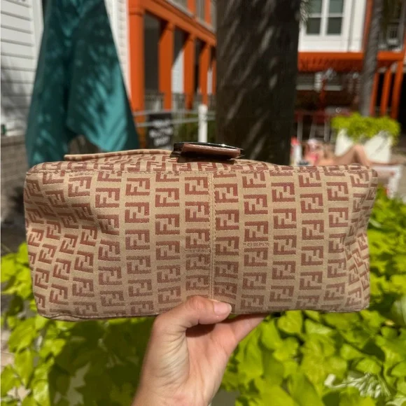 Rare Pink Fendi Baguette Zucca Canvas Shoulder Bag w/ COA - Excellent Condition - Picture 14 of 15